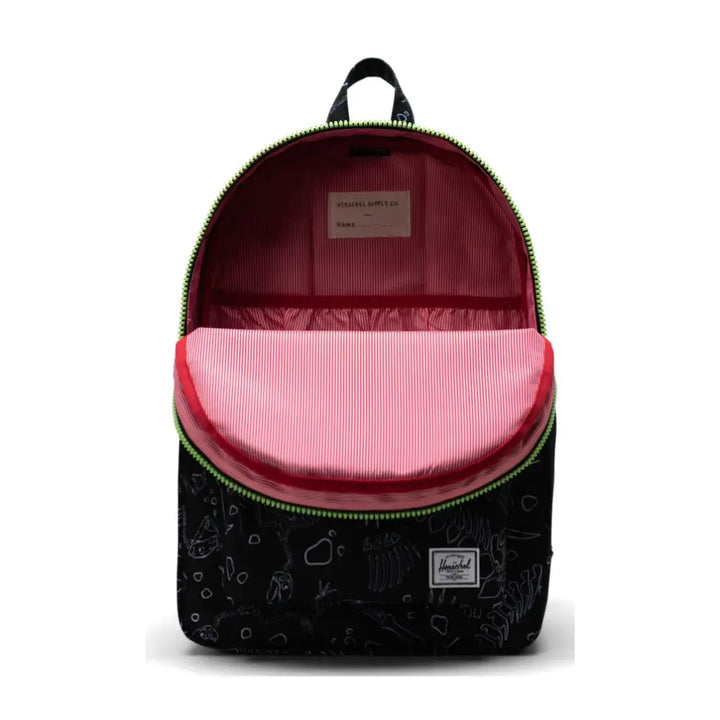 Herschel Heritage Youth XL Diggin' Up Dinos Black תיק גב לילדים הרשל הריטאג' הדפס דינוזאורים