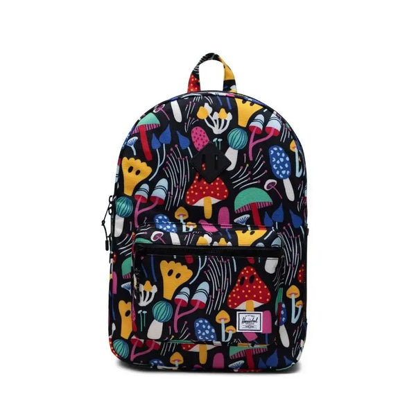 Herschel Heritage Youth XL Emperial Mashrooms Black תיק גב לילדים הרשל הריטאג' פטריות