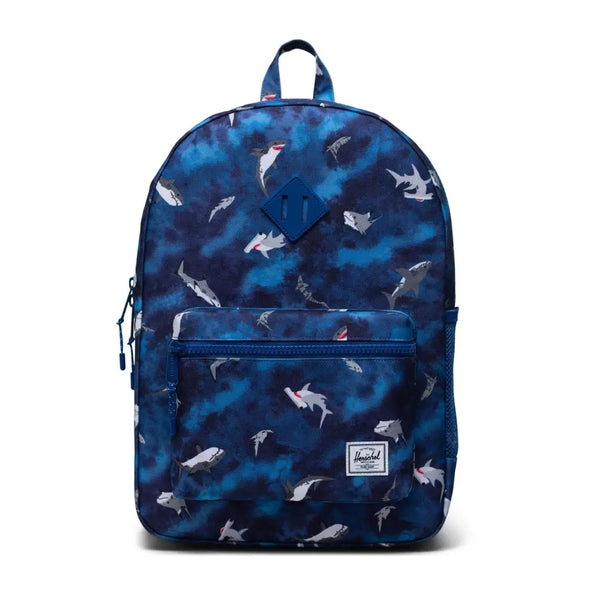 Herschel Heritage Youth XL Emperial Sharks Mazarine Blue תיק גב לילדים הרשל הריטאג' כרישים