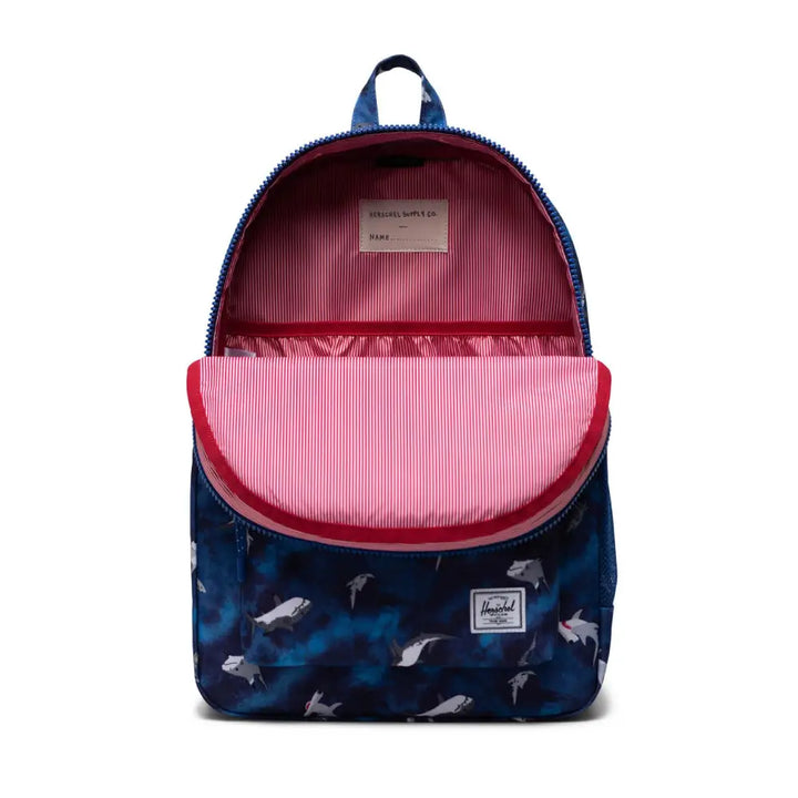 Herschel Heritage Youth XL Emperial Sharks Mazarine Blue תיק גב לילדים הרשל הריטאג' כרישים