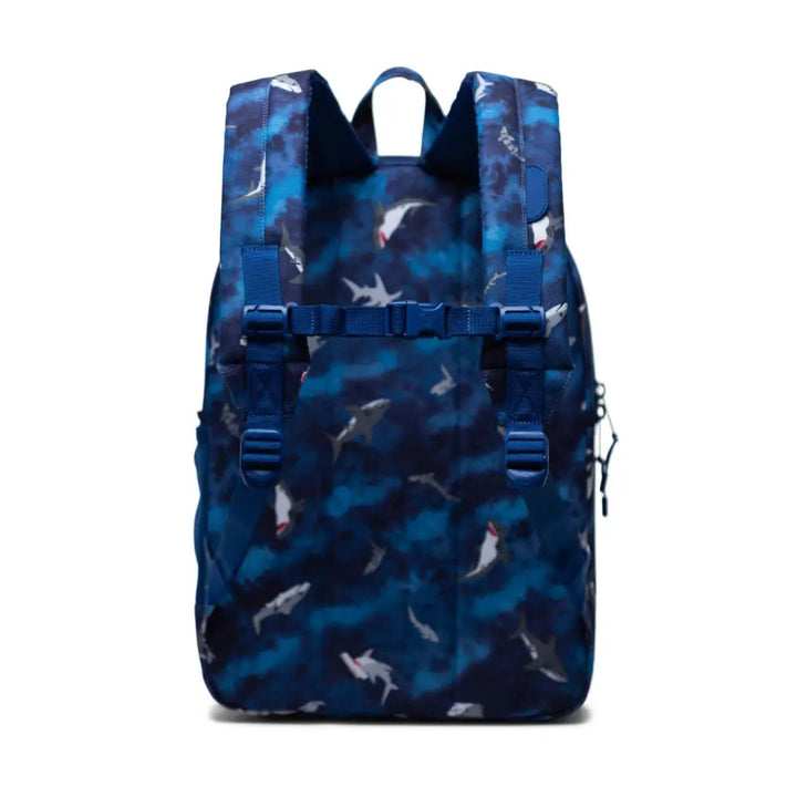 Herschel Heritage Youth XL Emperial Sharks Mazarine Blue תיק גב לילדים הרשל הריטאג' כרישים