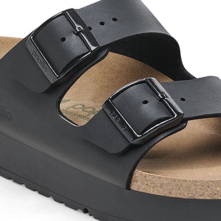 Birkenstock Arizona Papillio Flex Platform כפכפי בירקנשטוק שחורות לנשים בשיתוף פעולה עם פפיליו