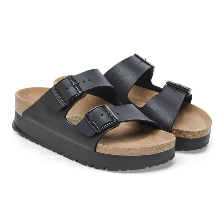 Birkenstock Arizona Papillio Flex Platform כפכפי בירקנשטוק שחורות לנשים בשיתוף פעולה עם פפיליו