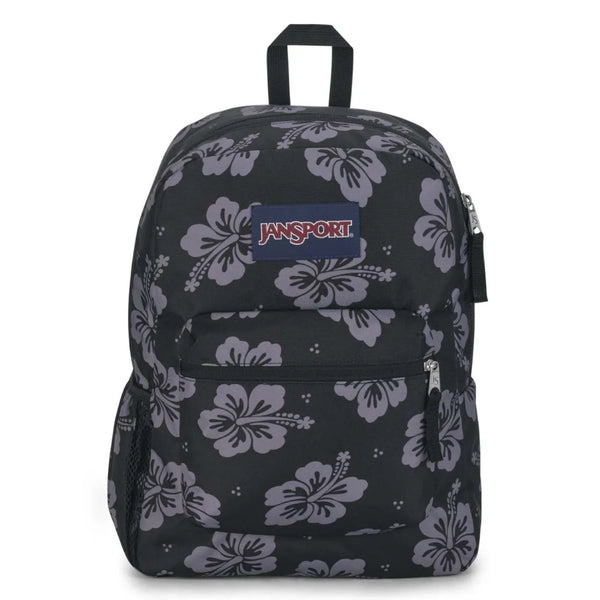 Jansport Cross Town Luau Life תיק ג'נספורט פרחוני שחור אפור