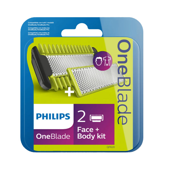 Philips | One Blade | סט סכיני גילוח פיליפס וואן בלייד לפנים ולגוף