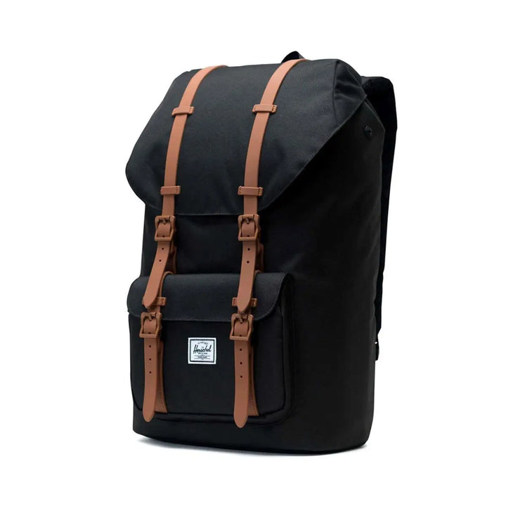 Herschel Little America 15" Black/Saddle Brown תיק גב הרשל 25 ליטר