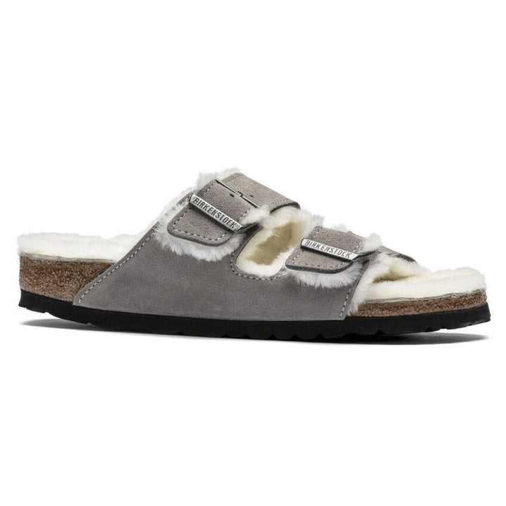 Birkenstock Arizona Shearling Stone Coin כפכפי בירקנשטוק פרוותיות לאישה