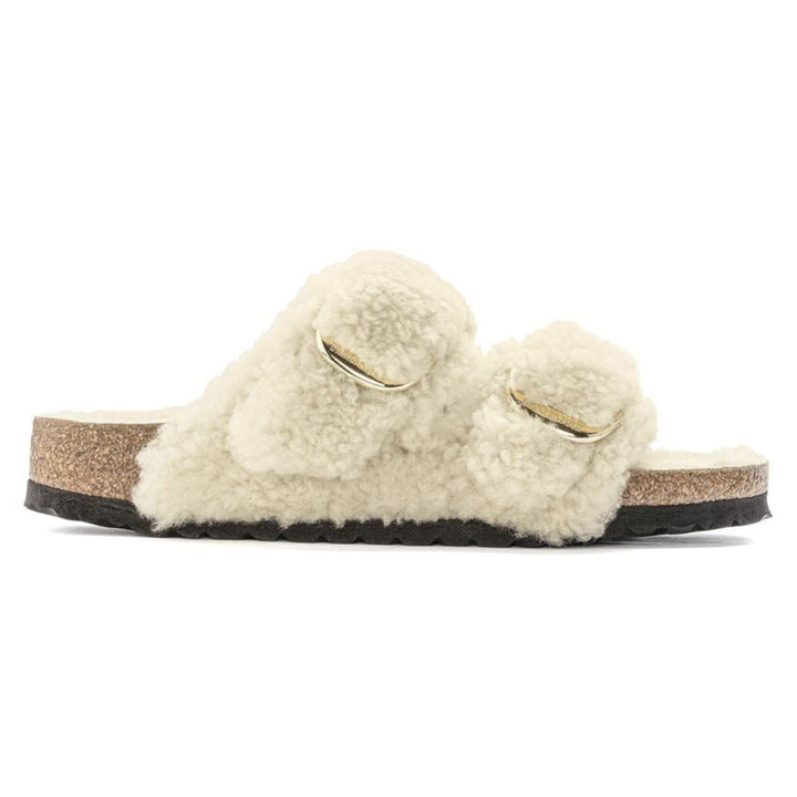 Birkenstock Arizona Big Buckle Teddy Eggshell כפכפי בירקנשטוק מצמר לאישה