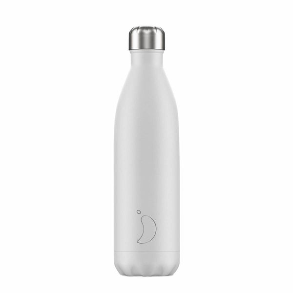 Chilly's Bottles White Monochrome 500ml בקבוק מים רב פעמי