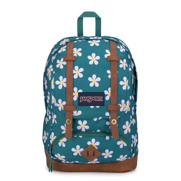 Jansport Cortlandt תיק גב למחשב נייד ירוק עם פרחים