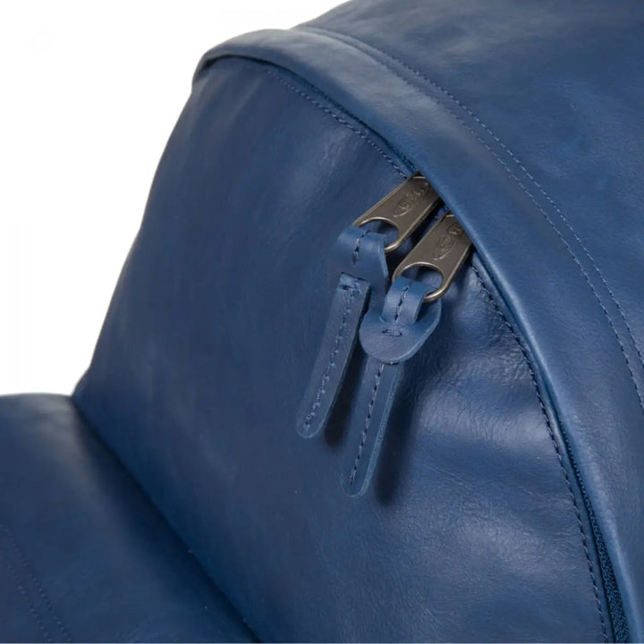 Eastpak Padded Pak'r Navy Leather תיק גב איסטפק למחשב נייד מעור כחול