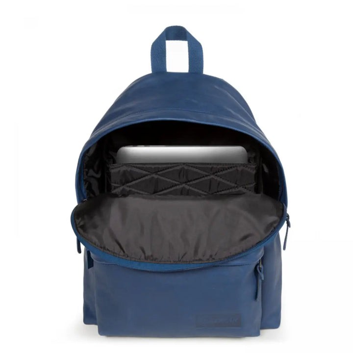 Eastpak Padded Pak'r Navy Leather תיק גב איסטפק למחשב נייד מעור כחול