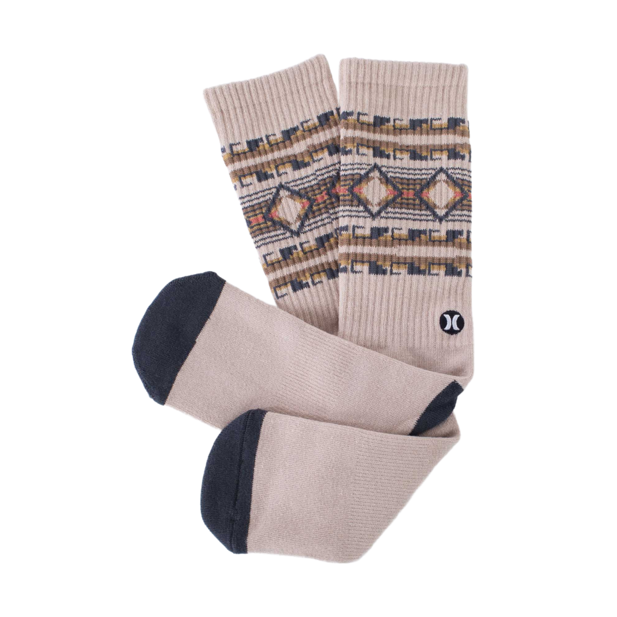 Hurley H2O Dri Jacquard Beige זוג גרבי הארלי בז'