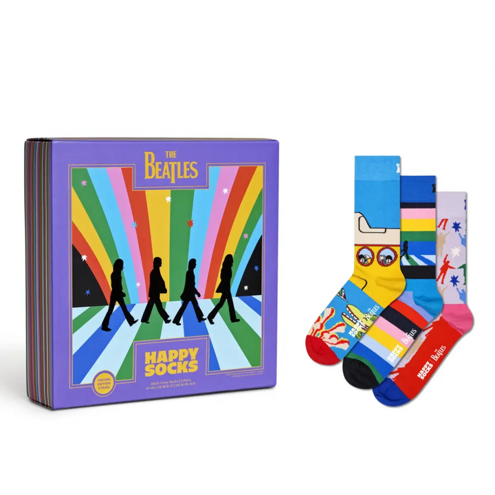 Happy Socks The Beatles מארז 3 זוגות גרביים הביטלס