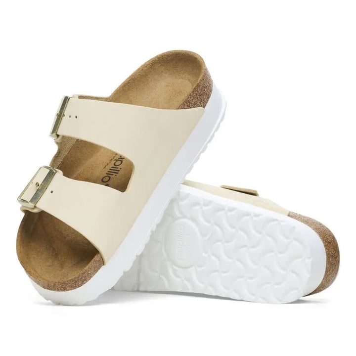 Birkenstock Arizona Pap Flex Platform כפכפי בירקנשטוק בז' לנשים בשיתוף פעולה עם פפיליו