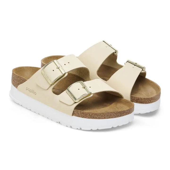 Birkenstock Arizona Pap Flex Platform כפכפי בירקנשטוק בז' לנשים בשיתוף פעולה עם פפיליו