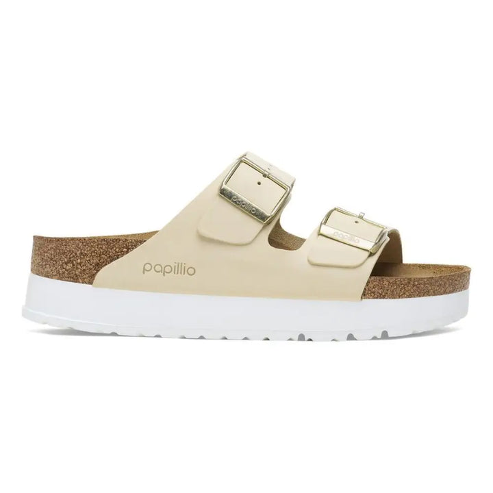 Birkenstock Arizona Pap Flex Platform כפכפי בירקנשטוק בז' לנשים בשיתוף פעולה עם פפיליו