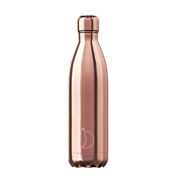 Chilly's Bottles Rose Gold Chrome 500ml בקבוק מים רב פעמי