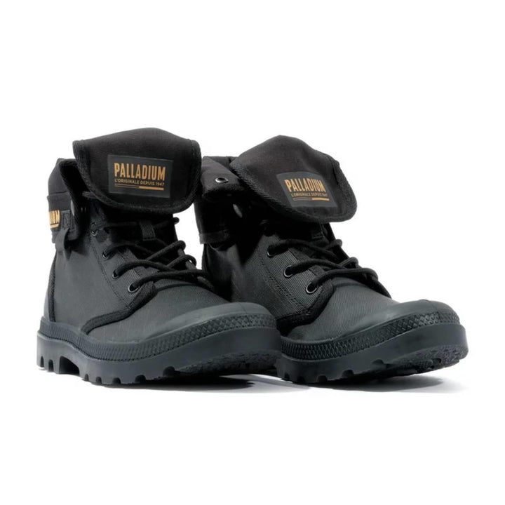 Palladium Baggy Coated Black נעלי פלדיום שחורות עם קיפול לגבר