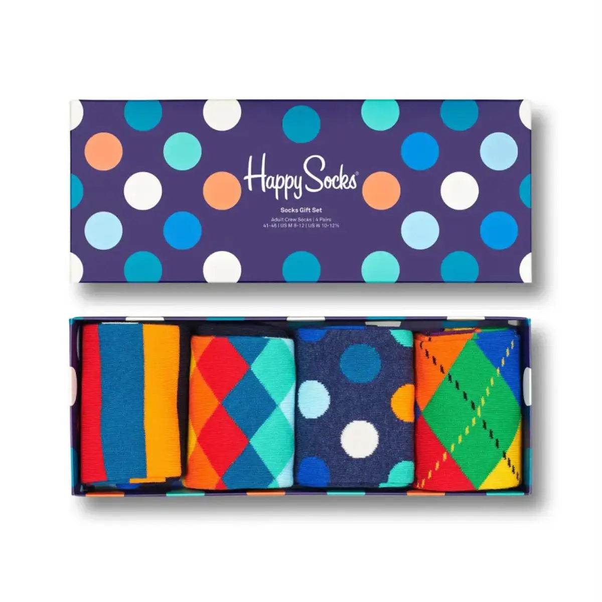 Happy Socks מארז 4 זוגות גרביים צבעוניות מידה 41-46