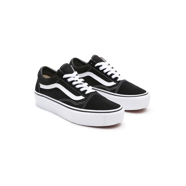 Vans Old Skool Platform נעלי ואנס פלטפורמה שחור לבן לאישה