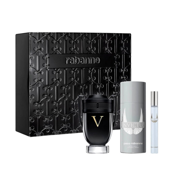 Paco Rabanne Invictus Victory 100ml EDP Extreme +10ml EDT + 150ml Invictus Deodorant Spray מארז מבושם לגבר