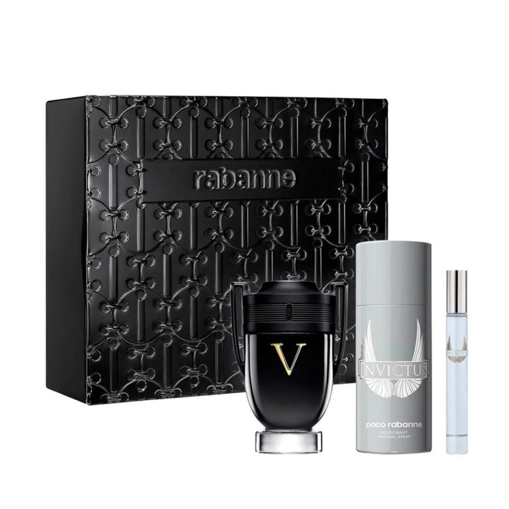 Paco Rabanne Invictus Victory 100ml EDP Extreme +10ml EDT + 150ml Invictus Deodorant Spray מארז מבושם לגבר