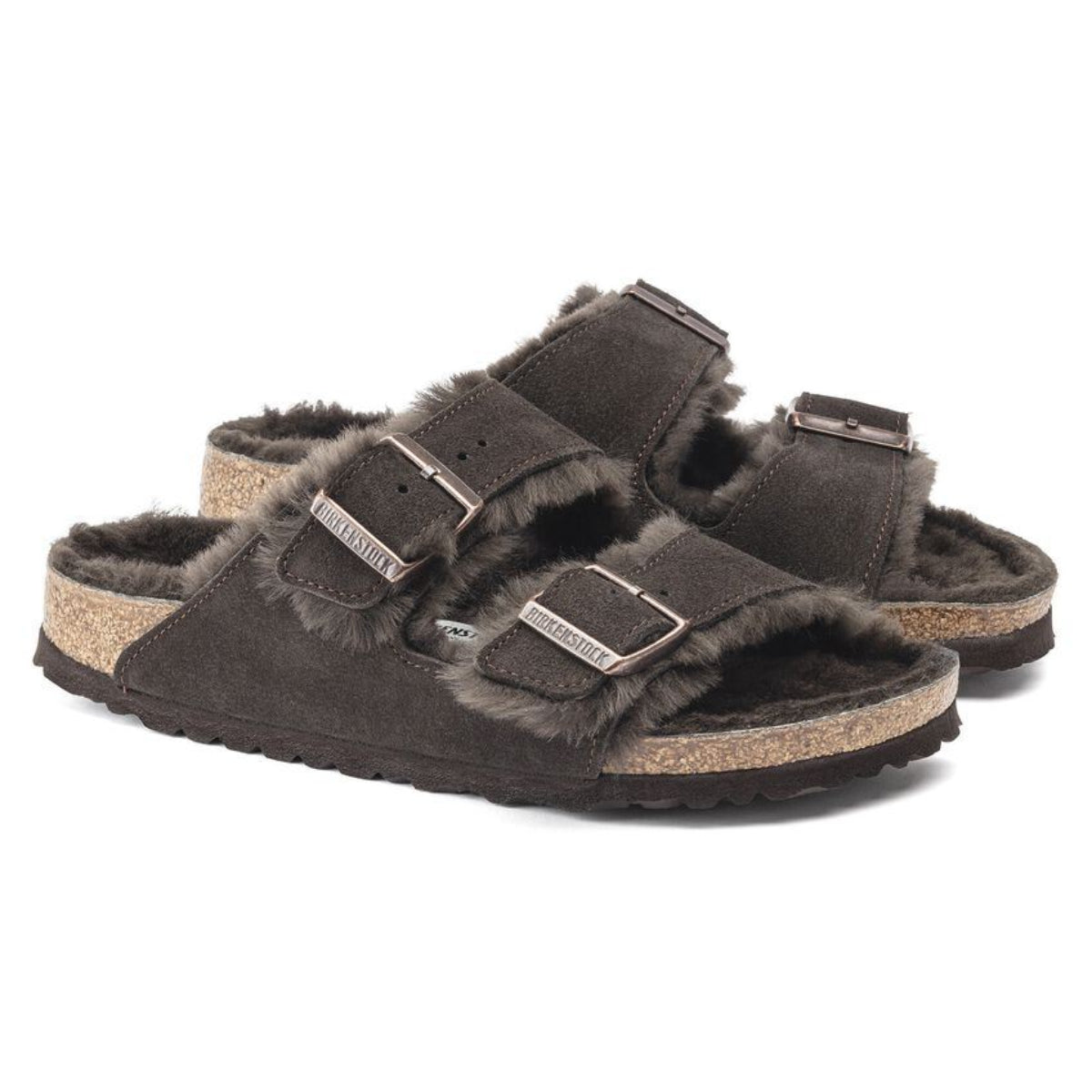 Birkenstock Arizona Shearling Mocca כפכפי בירקנשטוק פרוותיות לאישה