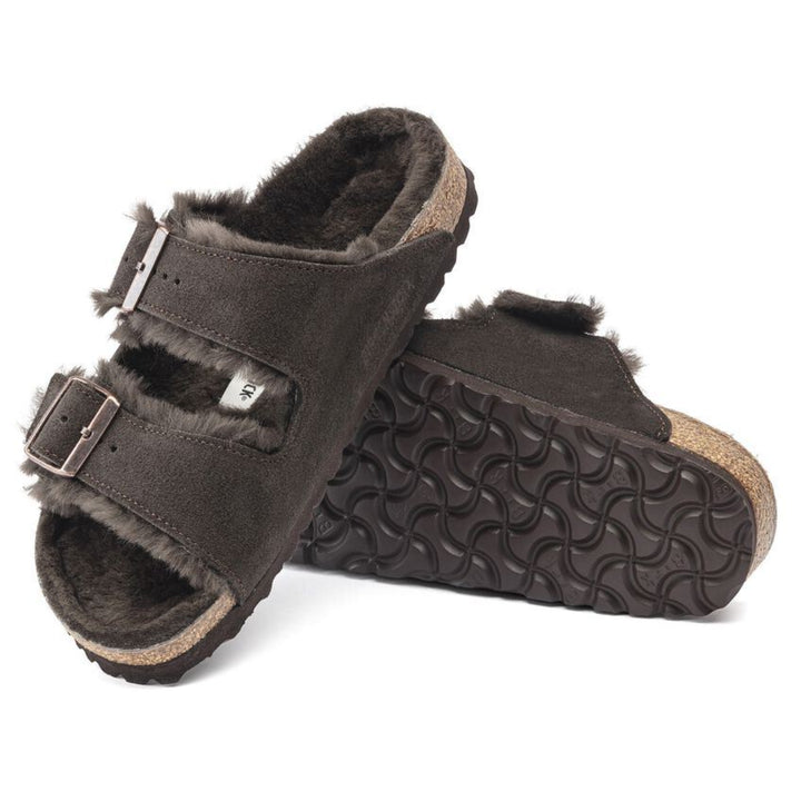 Birkenstock Arizona Shearling Mocca כפכפי בירקנשטוק פרוותיות לאישה