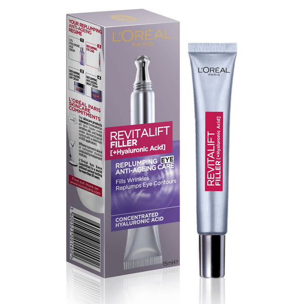 L'Oreal | Revitalift Filler + Hyaluronic Acid Replumping Eye Anti-Aging Care | 15ml | קרם עיניים