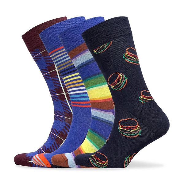 Happy Socks 4 Pairs Navy Socks | מארז גרביים