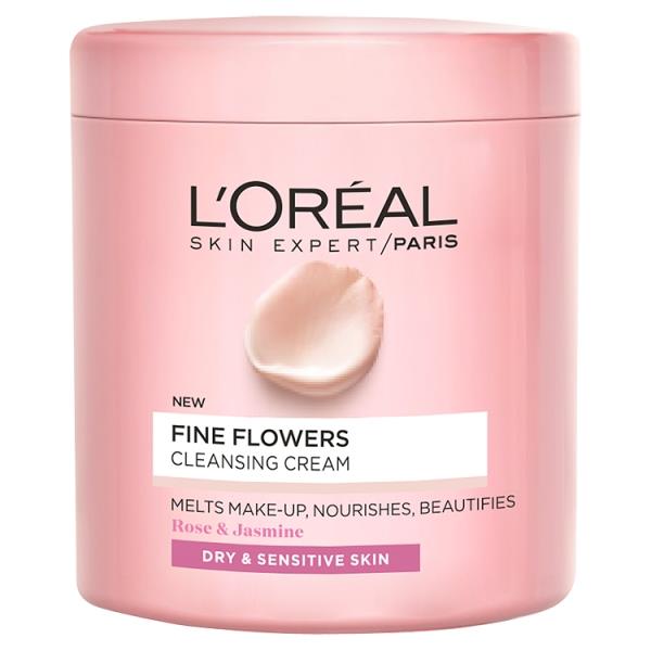 L'Oreal | Fine Flowers Cleansing Cream Rose & Jasmine | 200ml | קרם ניקוי לפנים