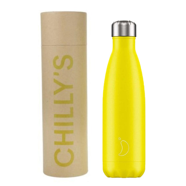 Chilly's Bottles Neon Yellow 500ml | בקבוק מים רב פעמי