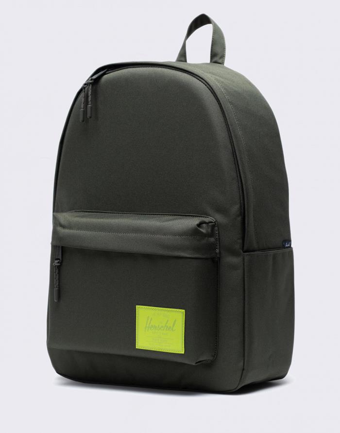 Herschel Classic XL Dark Olive/Lime Green תיק גב הרשל קלאסיק זית/ליים