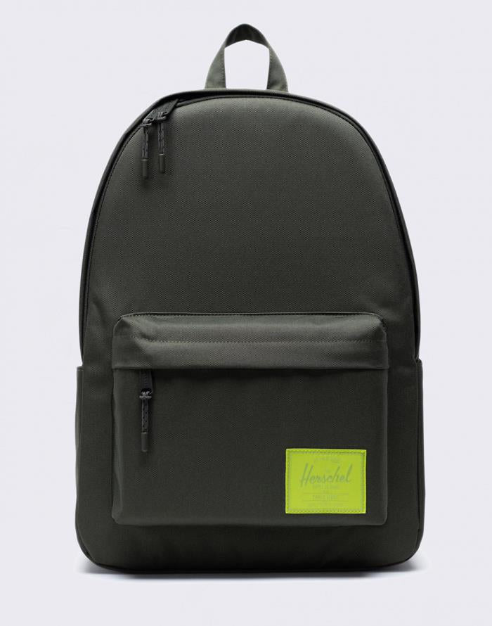 Herschel Classic XL Dark Olive/Lime Green תיק גב הרשל קלאסיק זית/ליים