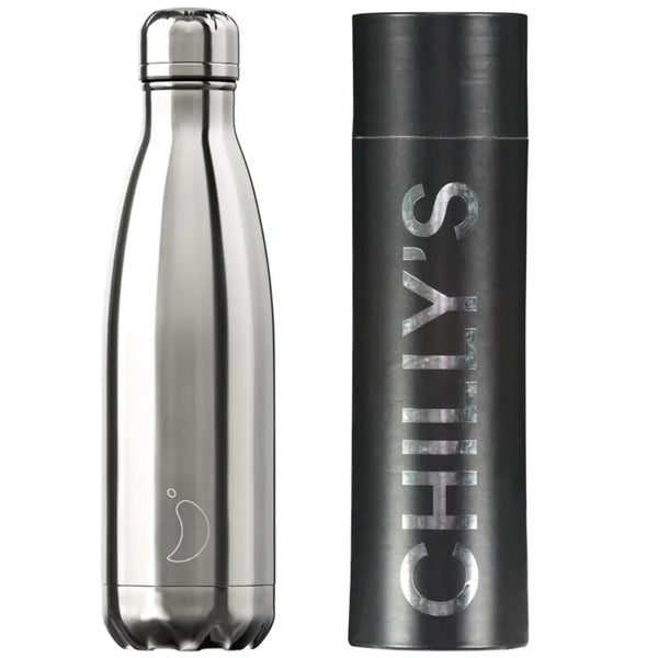 Chilly's Bottles Silcer Chrome 500ml | בקבוק מים רב פעמי