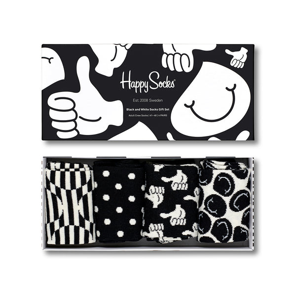 Happy Socks Black & White Gift Set | הפי סוקס מארז גרביים