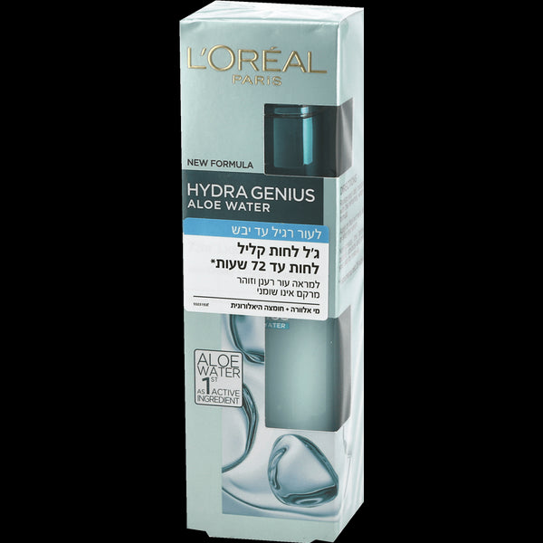 L'Oreal | Hydra Genius Aloe Water 72hr Liquid Moisturiser | 70ml | ג׳ל לחות קליל