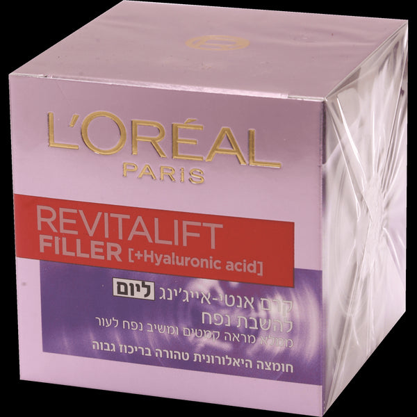 L'Oreal | Revitalift Filler Hyaluronic Acid Deep Replumping Anti Ageing Day Cream | 50ml | קרם פנים