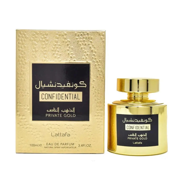 Lattafa Confidential Private Gold  EDP 100ml בשם יוניסקס