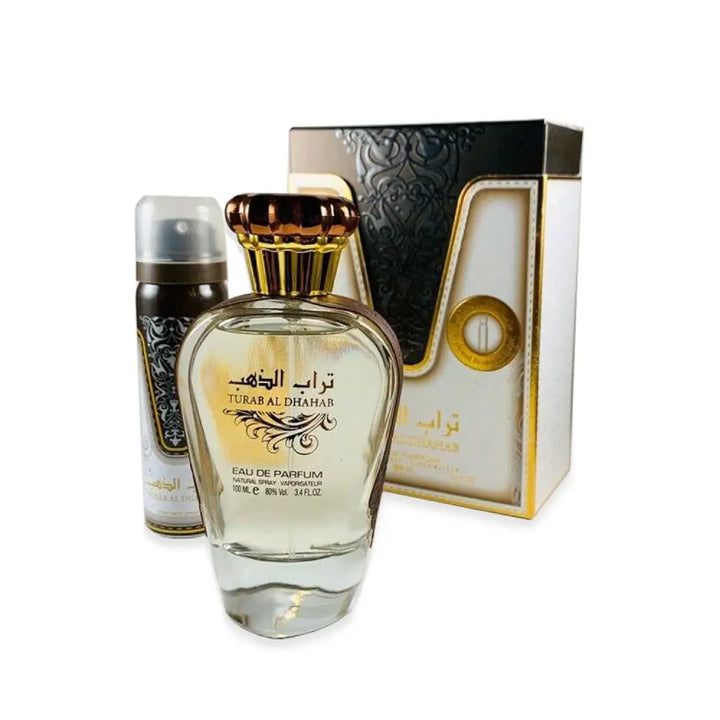 Ard AL Zaafaran Turab Al Dhahab 100ml Eau De Parfum + 50ml Perfumed Deodorant מארז מבושם לאישה